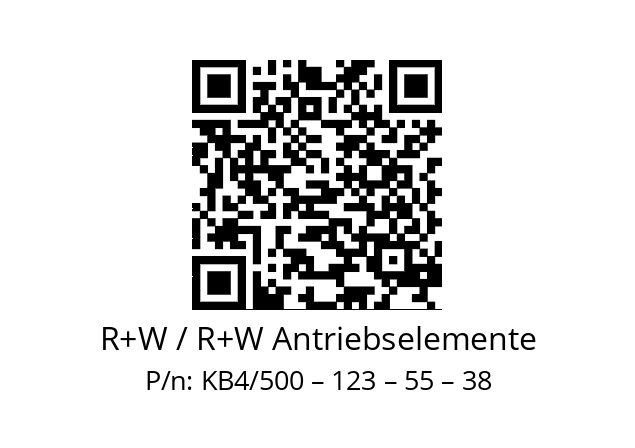   R+W / R+W Antriebselemente KB4/500 – 123 – 55 – 38