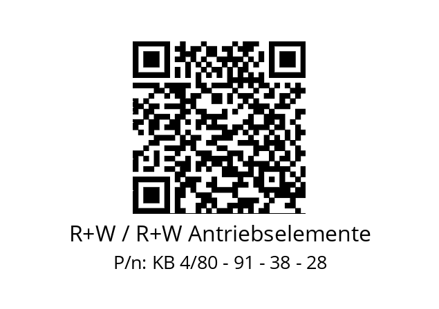   R+W / R+W Antriebselemente KB 4/80 - 91 - 38 - 28