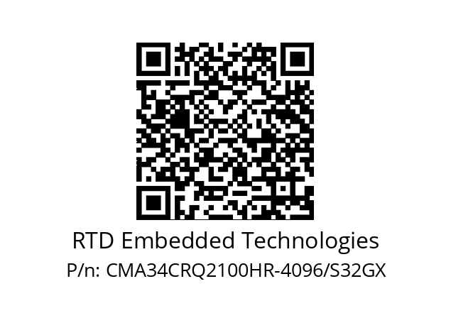   RTD Embedded Technologies CMA34CRQ2100HR-4096/S32GX