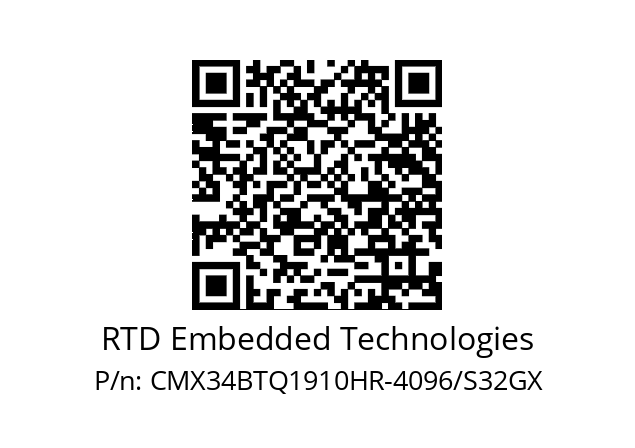   RTD Embedded Technologies CMX34BTQ1910HR-4096/S32GX