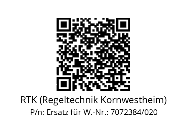   RTK (Regeltechnik Kornwestheim) Ersatz für W.-Nr.: 7072384/020