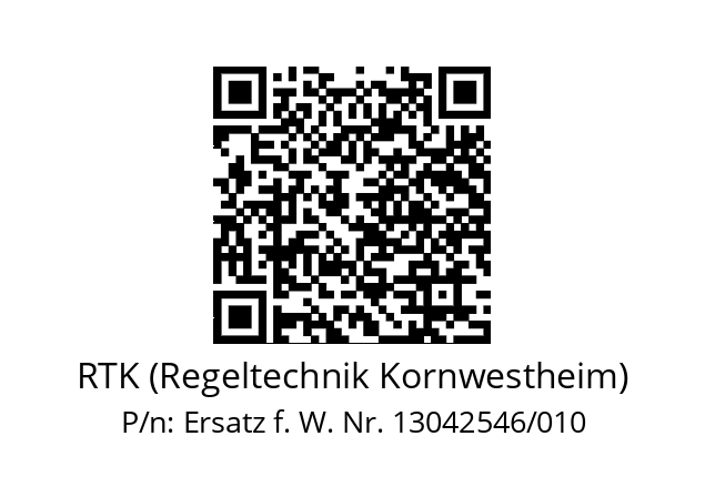   RTK (Regeltechnik Kornwestheim) Ersatz f. W. Nr. 13042546/010