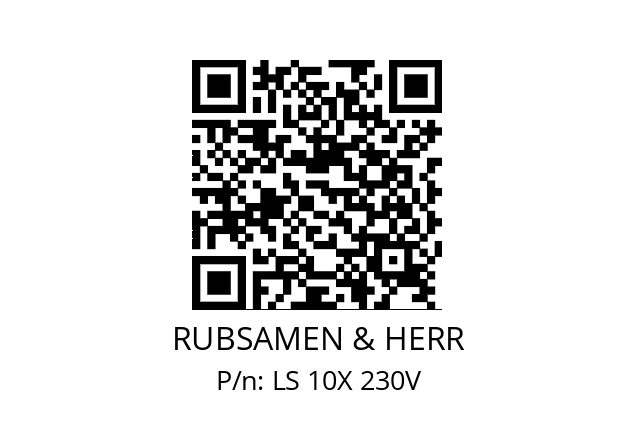   RUBSAMEN & HERR LS 10X 230V