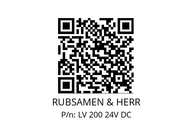   RUBSAMEN & HERR LV 200 24V DC