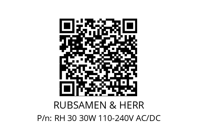   RUBSAMEN & HERR RH 30 30W 110-240V AC/DC