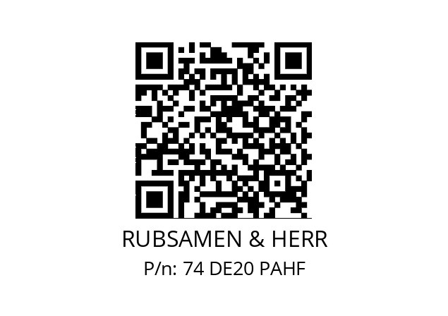   RUBSAMEN & HERR 74 DE20 PAHF