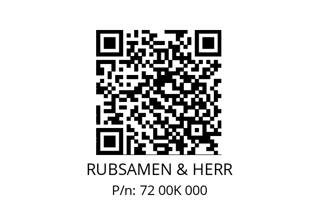   RUBSAMEN & HERR 72 00K 000