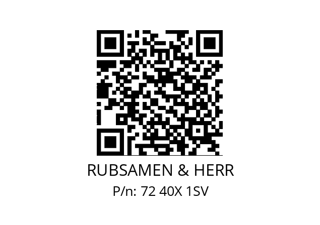   RUBSAMEN & HERR 72 40X 1SV