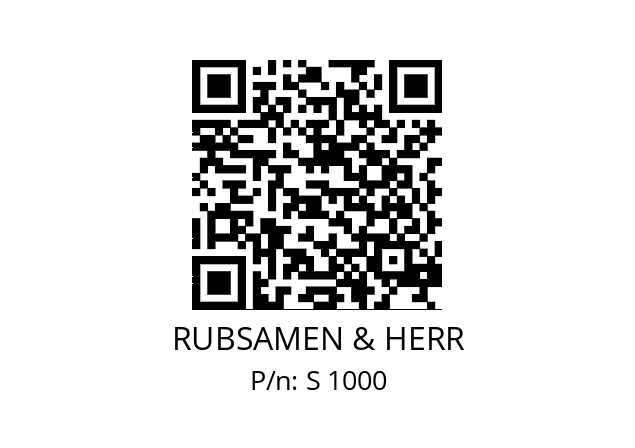   RUBSAMEN & HERR S 1000