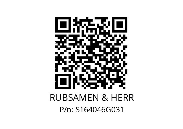   RUBSAMEN & HERR S164046G031