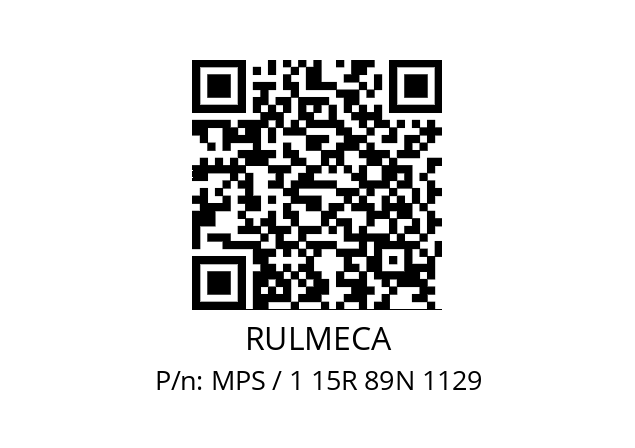   RULMECA MPS / 1 15R 89N 1129