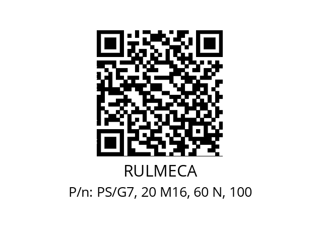   RULMECA PS/G7, 20 M16, 60 N, 100