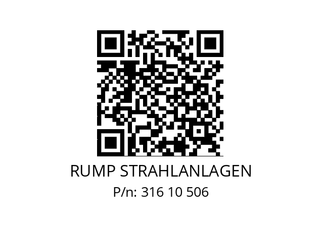   RUMP STRAHLANLAGEN 316 10 506