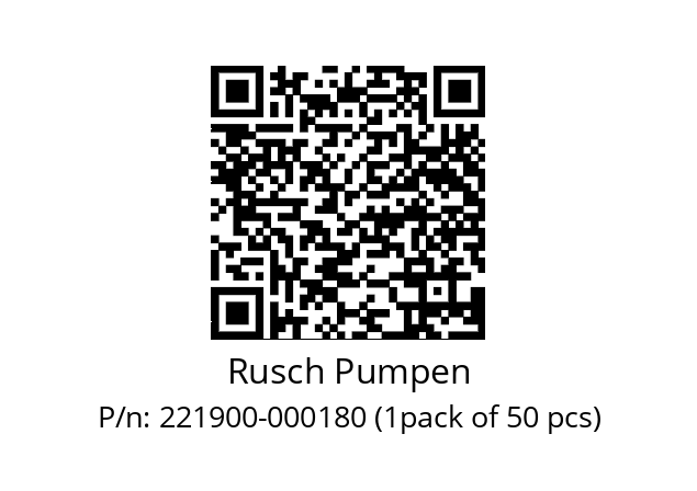   Rusch Pumpen 221900-000180 (1pack of 50 pcs)