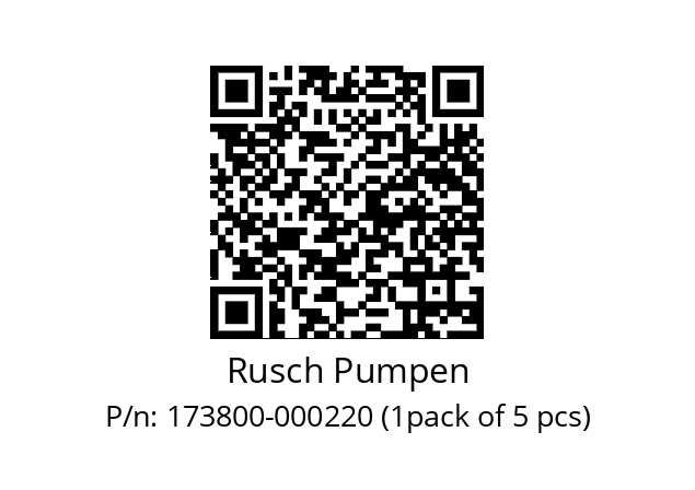   Rusch Pumpen 173800-000220 (1pack of 5 pcs)