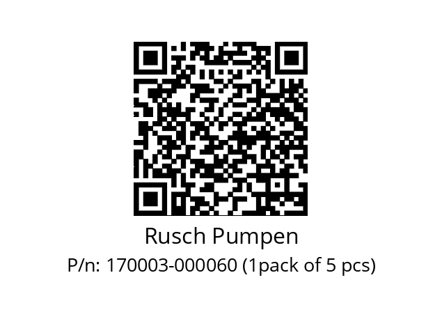   Rusch Pumpen 170003-000060 (1pack of 5 pcs)