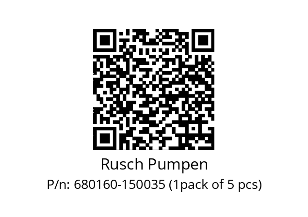   Rusch Pumpen 680160-150035 (1pack of 5 pcs)