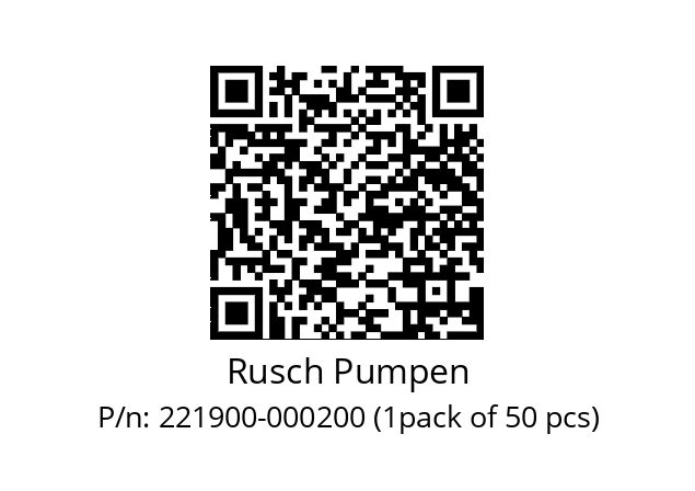   Rusch Pumpen 221900-000200 (1pack of 50 pcs)