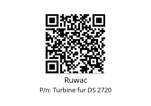   Ruwac Turbine fur DS 2720