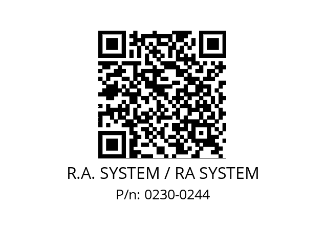   R.A. SYSTEM / RA SYSTEM 0230-0244