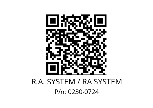   R.A. SYSTEM / RA SYSTEM 0230-0724