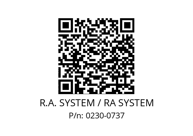  RA-4501-25-1845-11 R.A. SYSTEM / RA SYSTEM 0230-0737