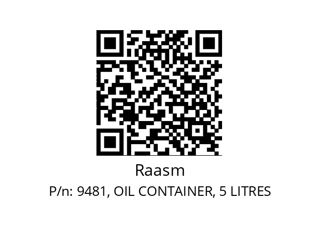   Raasm 9481, OIL CONTAINER, 5 LITRES