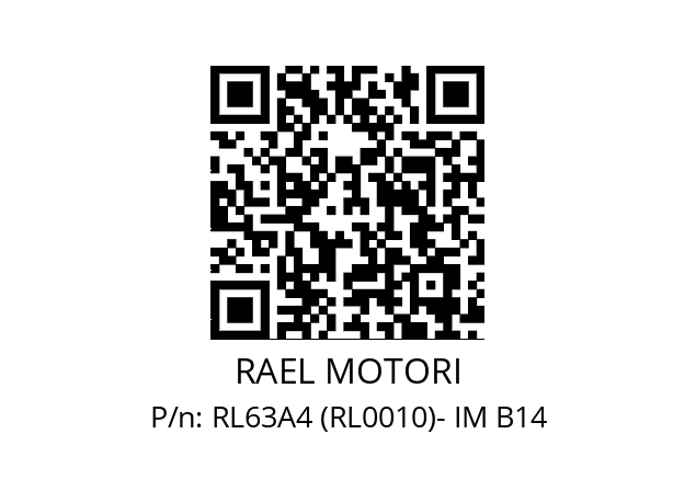   RAEL MOTORI RL63A4 (RL0010)- IM B14