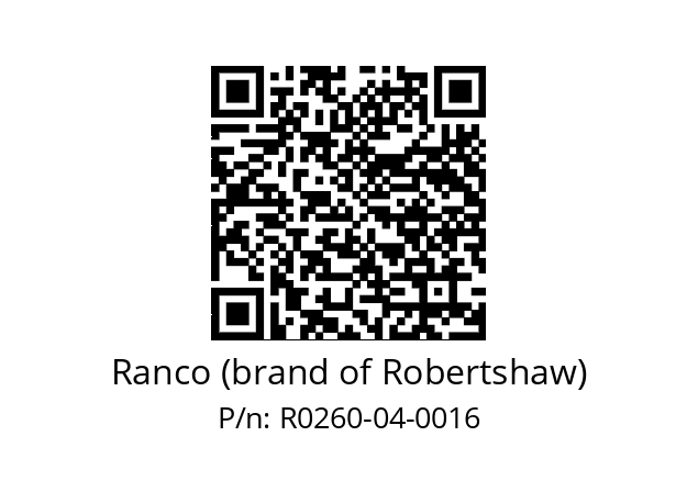   Ranco (brand of Robertshaw) R0260-04-0016