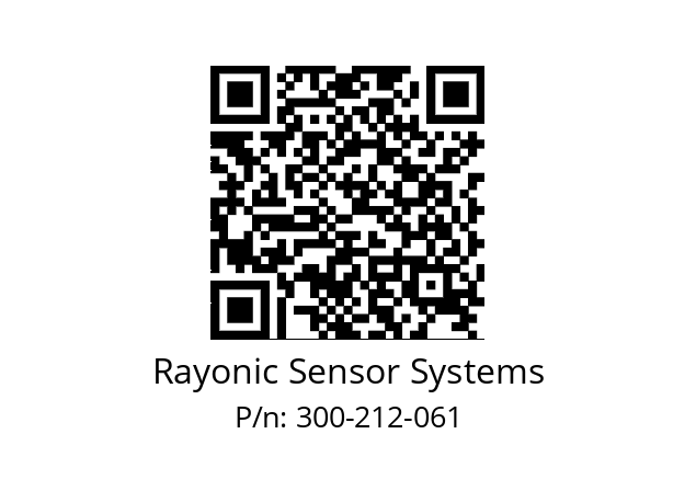   Rayonic Sensor Systems 300-212-061