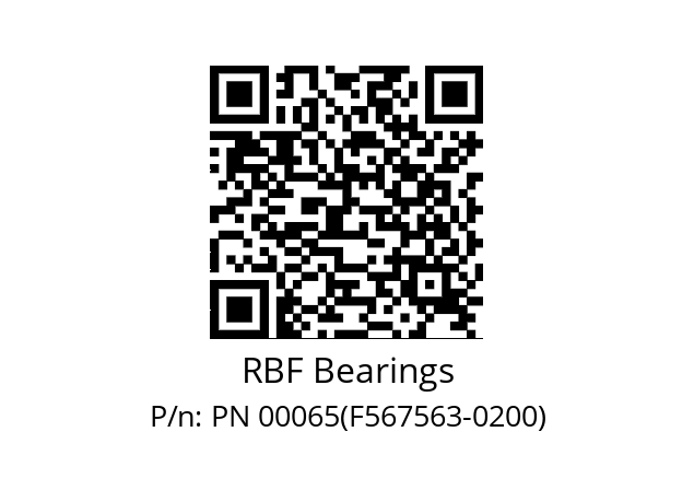   RBF Bearings PN 00065(F567563-0200)