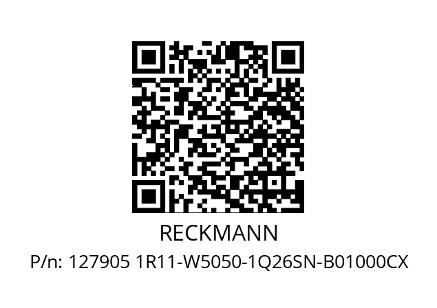   RECKMANN 127905 1R11-W5050-1Q26SN-B01000CX