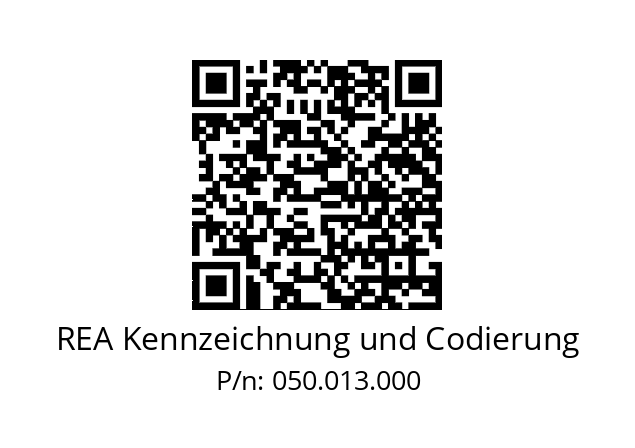   REA Kennzeichnung und Codierung 050.013.000