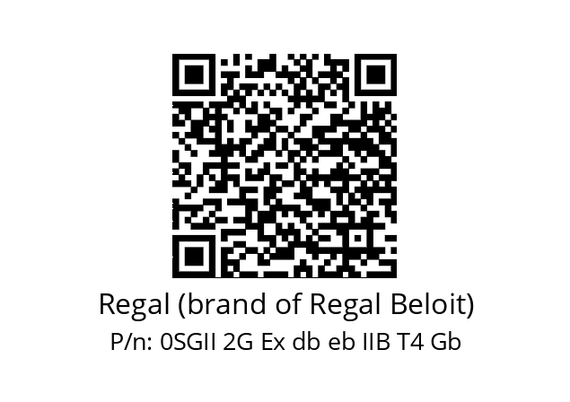   Regal (brand of Regal Beloit) 0SGII 2G Ex db eb IIB T4 Gb