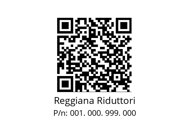   Reggiana Riduttori 001. 000. 999. 000