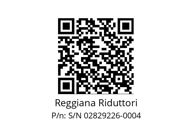   Reggiana Riduttori S/N 02829226-0004