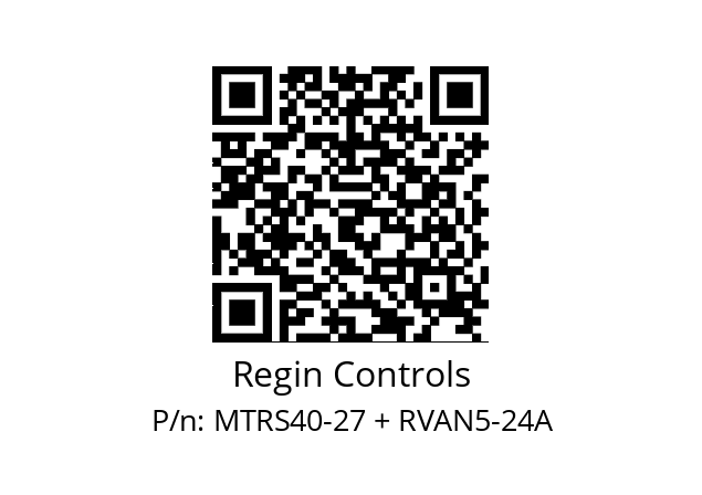   Regin Controls MTRS40-27 + RVAN5-24A