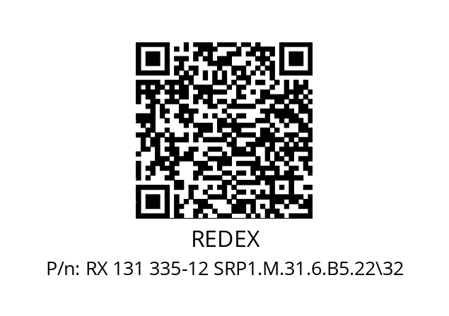   REDEX RX 131 335-12 SRP1.M.31.6.B5.22\32