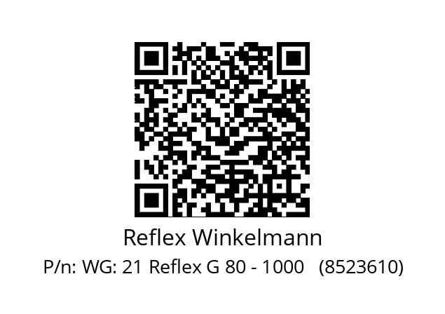   Reflex Winkelmann WG: 21 Reflex G 80 - 1000   (8523610)