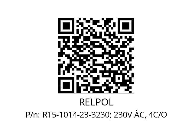   RELPOL R15-1014-23-3230; 230V ÀC, 4C/O