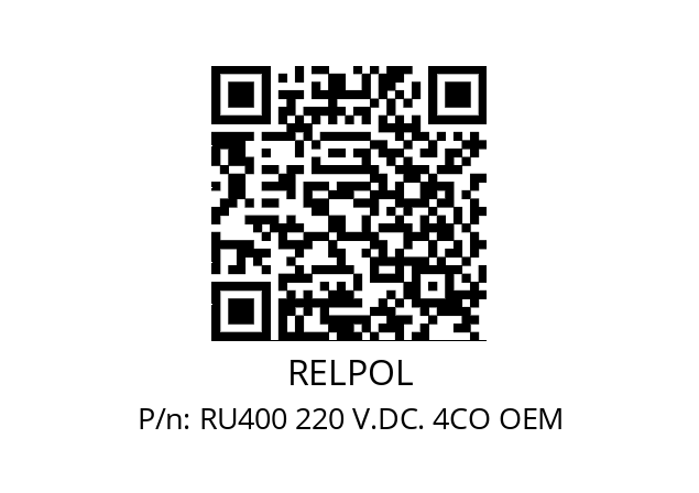   RELPOL RU400 220 V.DC. 4CO OEM