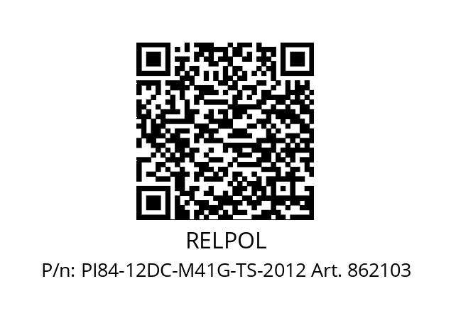   RELPOL PI84-12DC-M41G-TS-2012 Art. 862103