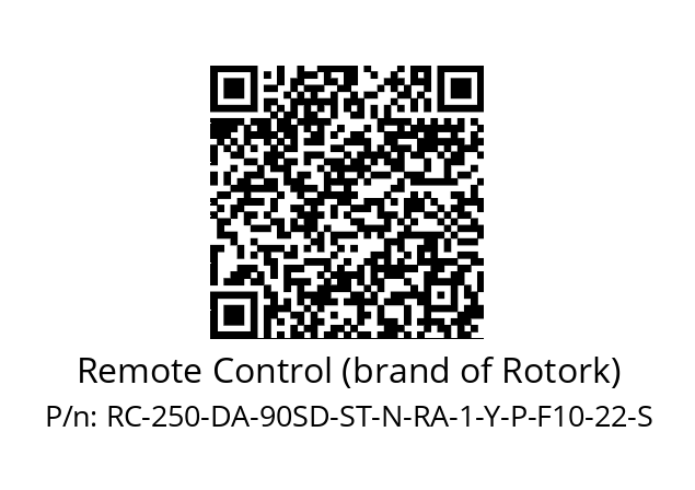   Remote Control (brand of Rotork) RC-250-DA-90SD-ST-N-RA-1-Y-P-F10-22-S