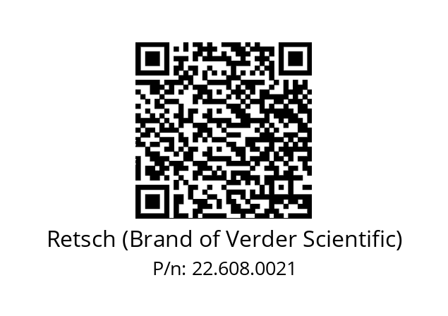   Retsch (Brand of Verder Scientific) 22.608.0021