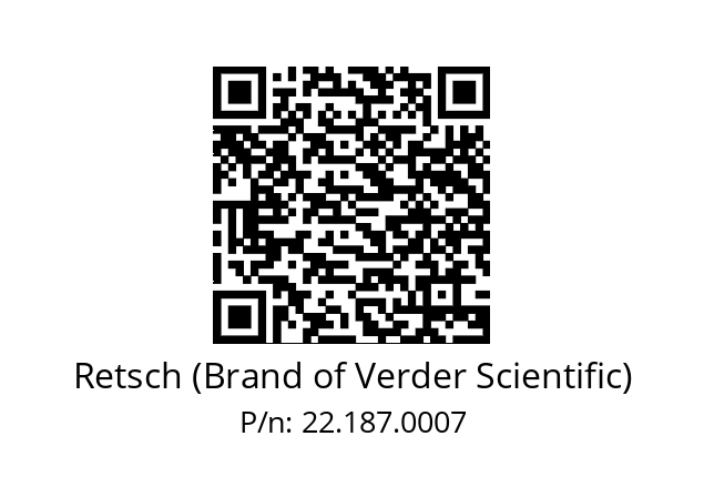   Retsch (Brand of Verder Scientific) 22.187.0007