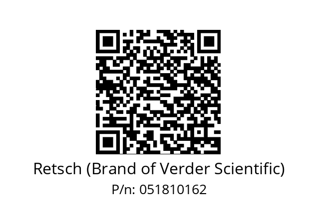   Retsch (Brand of Verder Scientific) 051810162