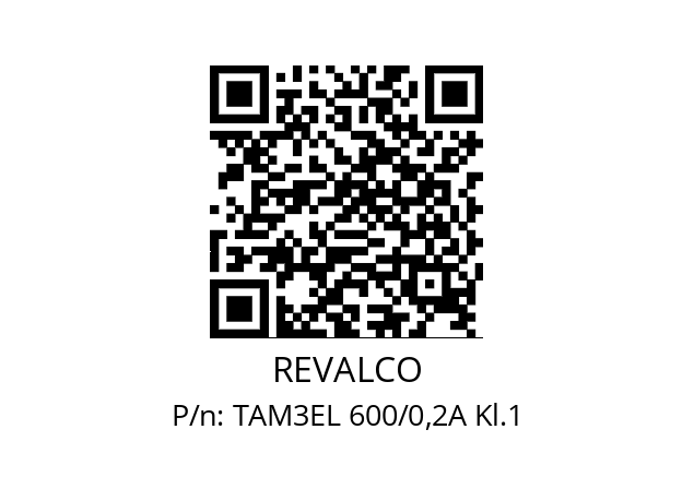   REVALCO TAM3EL 600/0,2A Kl.1