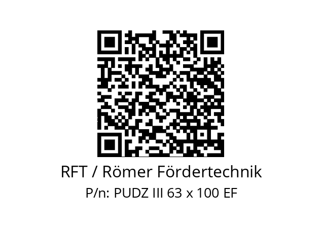   RFT / Römer Fördertechnik PUDZ III 63 x 100 EF