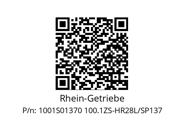   Rhein-Getriebe 1001S01370 100.1ZS-HR28L/SP137