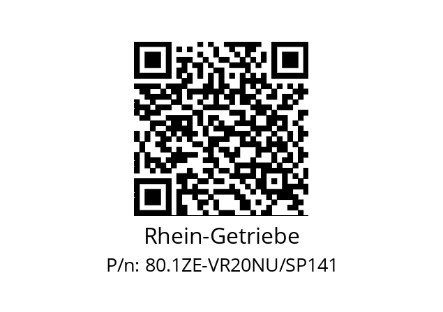   Rhein-Getriebe 80.1ZE-VR20NU/SP141